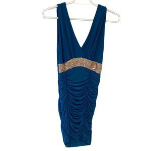 Blue Sleeveless Mini Cocktail Dress Size S